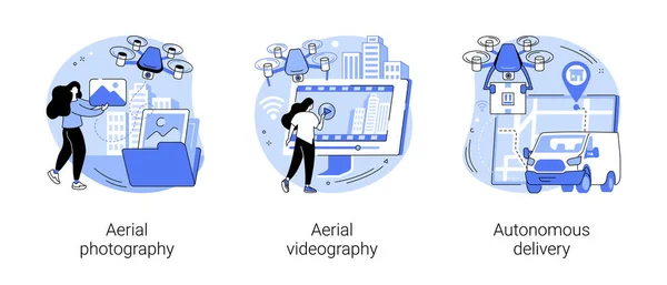 Drone serviço abstrato conceito vetor ilustrações. — Vetor de Stock