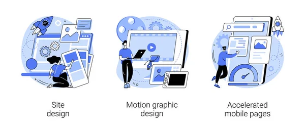 Web entwicklung firma abstrakt konzept vektor illustrationen. — Stockvektor