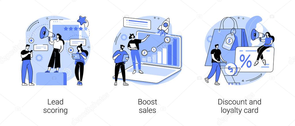 Customer engagement abstract concept vector illustrations.
