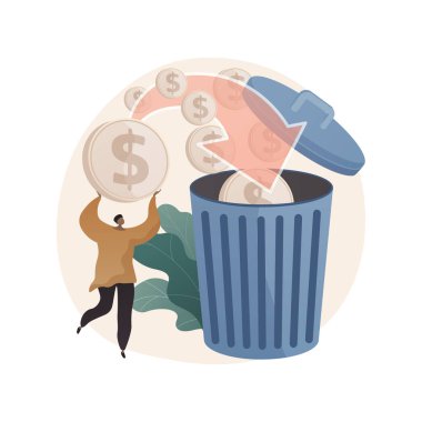 Soyut konsept vektör illüstrasyonunun aşırı harcanması.