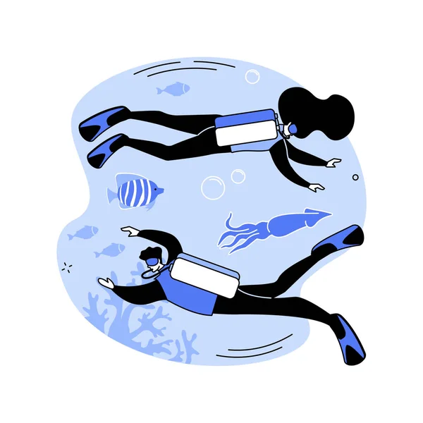 Scuba diving abstract concept vector illustration. — Stock Vector