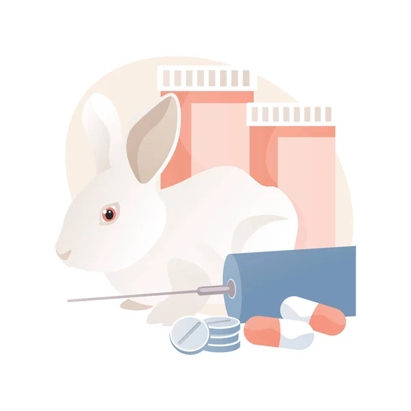 Sperimentazione animale di medicinali concetto astratto illustrazione vettoriale. — Vettoriale Stock
