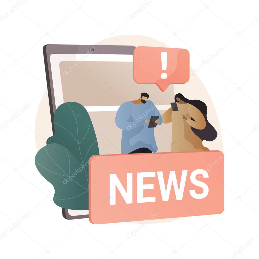 Limit your news intake abstract concept vector illustration. Coronavirus outbreak latest news, death toll, social media feed, stress and anxiety, mental health during quarantine abstract metaphor.