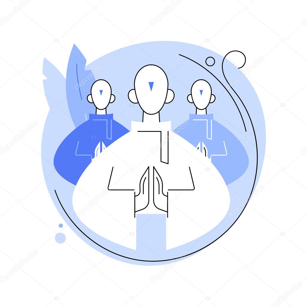 Religious sect abstract concept vector illustration.