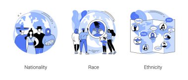 İnsan çeşitliliği soyut konsept vektör çizimleri.