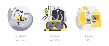 Yaz tatili etkinliği soyut konsept vektör çizimleri.