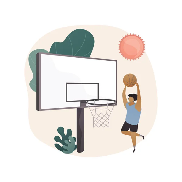 Campo de baloncesto concepto abstracto vector ilustración. — Vector de stock