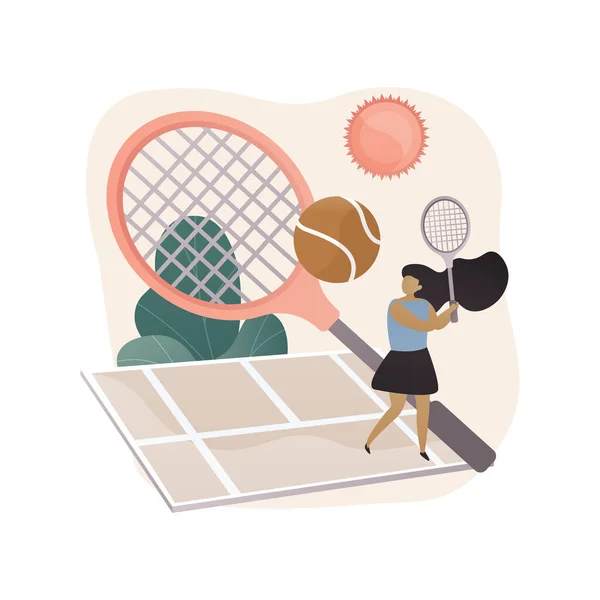 Tennis camp astratto concetto vettoriale illustrazione. — Vettoriale Stock