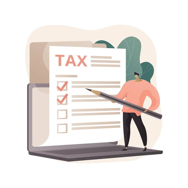Filing the taxes abstract concept vector illustration. — Vettoriale Stock