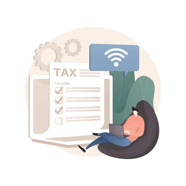 Tax filing online service abstract concept vector illustration. — Stock Vector