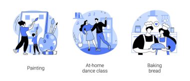 Stay home ideas abstract concept vector illustrations.