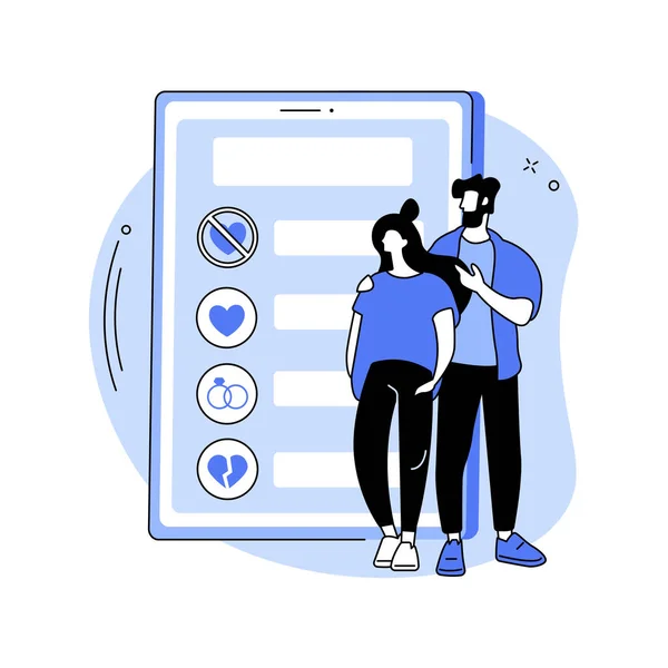 Relationsstatus abstrakt begrepp vektor illustration. — Stock vektor