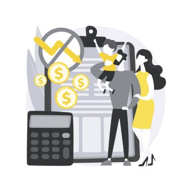 Kriz karşıtı aile bütçesi soyut konsept vektör çizimi.