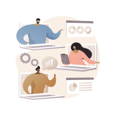 Çevrimiçi teknoloji, soyut konsept vektör illüstrasyonundan bahsediyor.