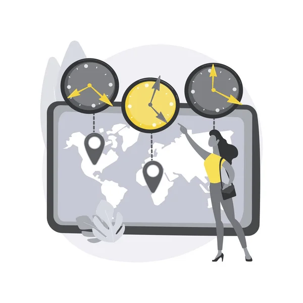 Time zones abstract concept vector illustration. — Stock Vector