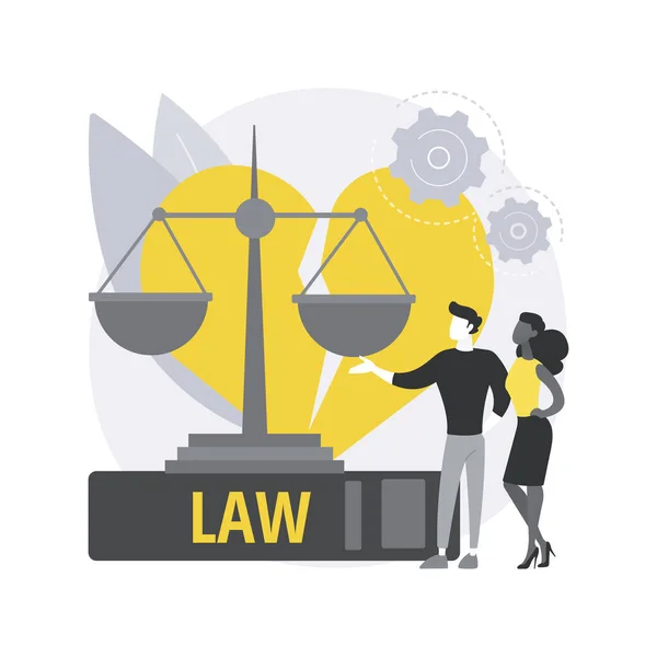 Divorce avocat service abstrait concept vectoriel illustration. — Image vectorielle