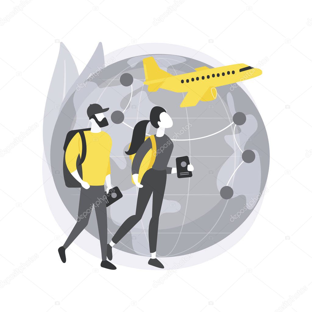 Global travelling abstract concept vector illustration.