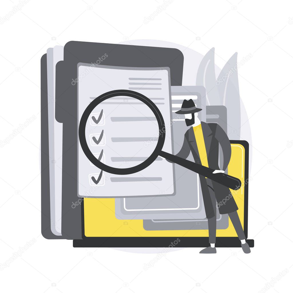 Private investigation abstract concept vector illustration.