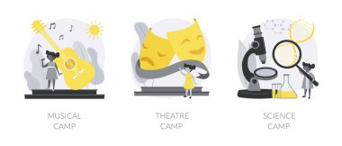 Yaz kampları soyut konsept vektör çizimleri.