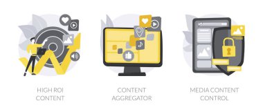 Kütle medyası soyut konsept vektör çizimleri.