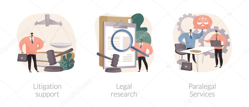 Legal outsourcing abstract concept vector illustrations.