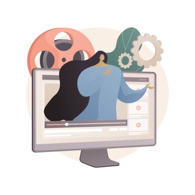 Nasıl yapılacağı videolar soyut konsept vektör çizimi.