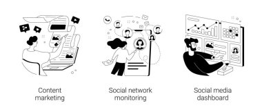 SMM stratejisi soyut konsept vektör çizimleri.