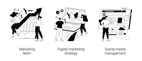 Digitale marketing strategie abstract concept vector illustraties. — Stockvector
