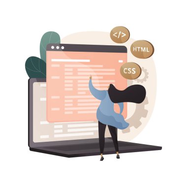 Web geliştirme soyut konsept vektör çizimi.