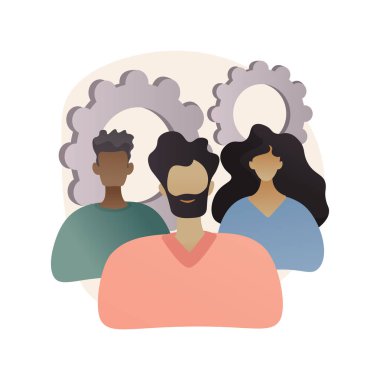 Adanmış takım soyut konsept vektör çizimi.