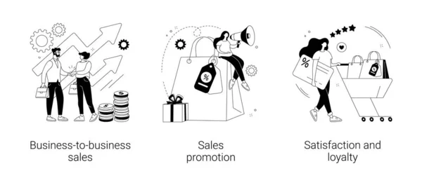 Promoção de produto resumo conceito vetor ilustrações. —  Vetores de Stock