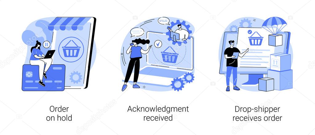 Booking processing abstract concept vector illustrations.