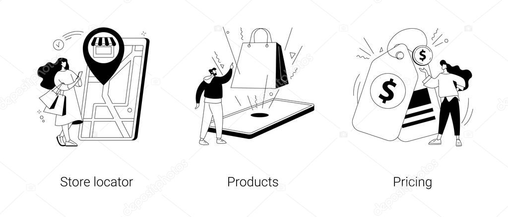 E-commerce website abstract concept vector illustrations.