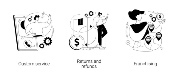 Detaljhandel e-handel abstrakta begrepp vektor illustrationer. — Stock vektor