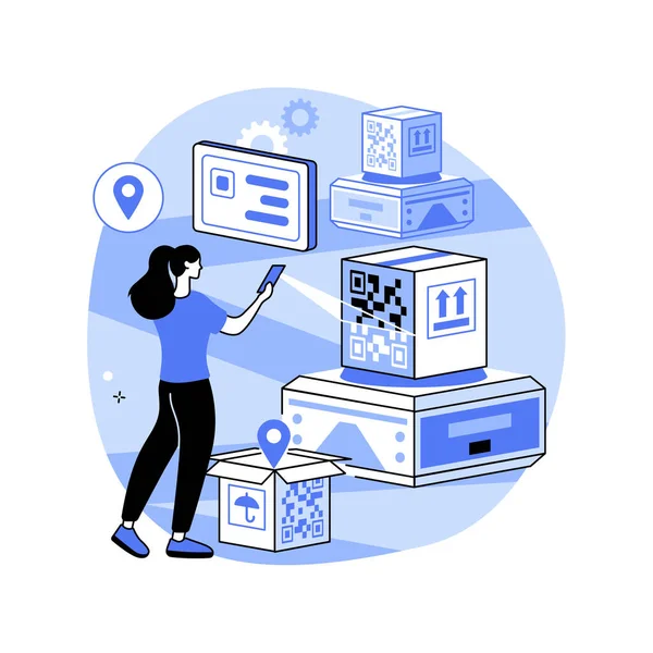 QR kod soyut konsept vektör çizimi.