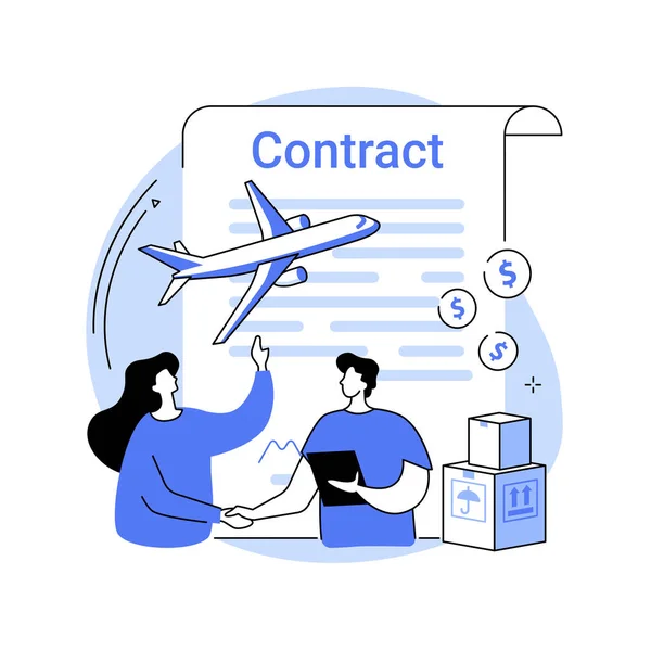 Contract van vervoer abstracte concept vector illustratie. — Stockvector