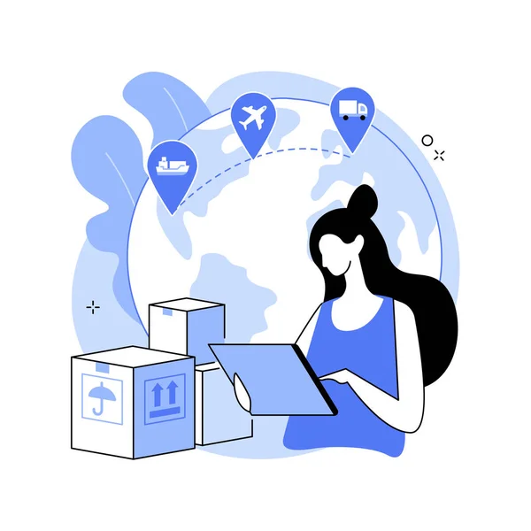 Smart delivery tracking abstract concept vector illustratie. — Stockvector