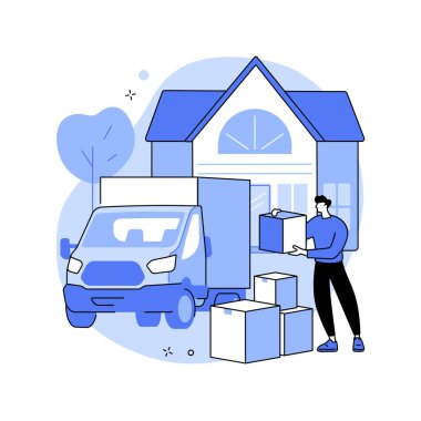 Moving house services abstract concept vector illustration. clipart