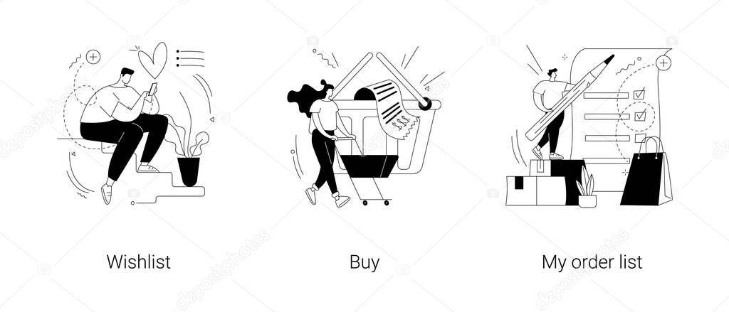 Online shopping abstract concept vector illustrations.