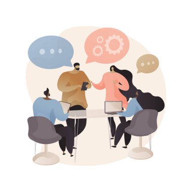 İşbirliği soyut konsept vektör çizimi. Çalışma ekibi işbirliği, girişim işbirliği, iş arkadaşları karşılıklı yardım, iş toplantısı, etkili iletişim metaforu.