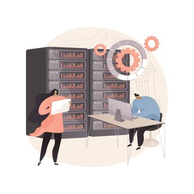 Büyük veri analizleri soyut konsept vektör illüstrasyonu.