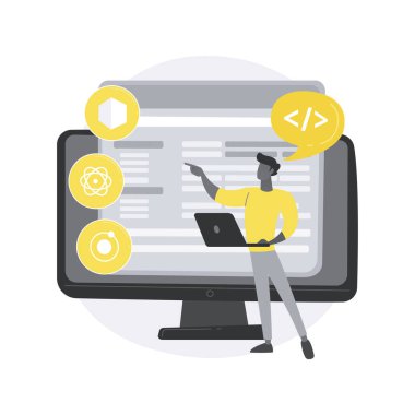 Çapraz platform çerçeve soyut konsept vektör çizimi.