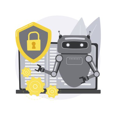 Sanayi siber güvenliği soyut konsept vektör çizimi.