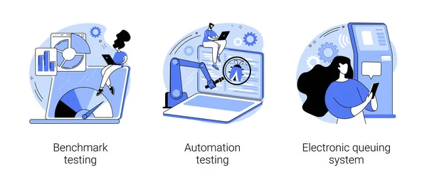 Programvaruimplementering abstrakt koncept vektor illustrationer. — Stock vektor