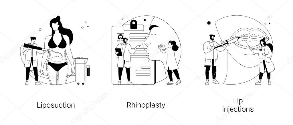 Plastic surgery abstract concept vector illustrations.
