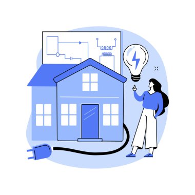 Konut elektrik inşaatı soyut konsept vektör çizimi.