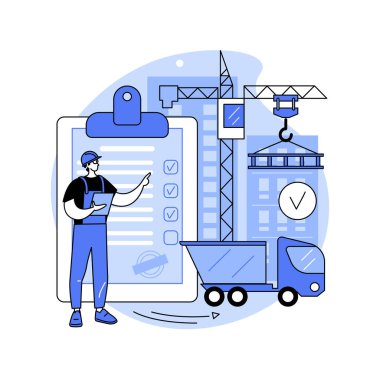 Yapı kalite kontrolü soyut konsept vektör illüstrasyonu.