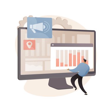 Dijital pazarlama stratejisi soyut konsept vektör çizimi.