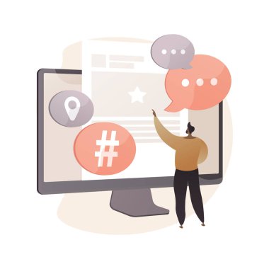 Mikroblog platformu soyut konsept vektör çizimi.