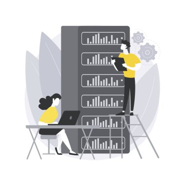 Büyük veri depolama konsept vektör çizimi.